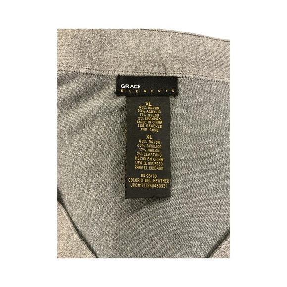 Grace Elements Women's Gray V-Neck Sweater size XL Super Soft - Picture 7 of 7